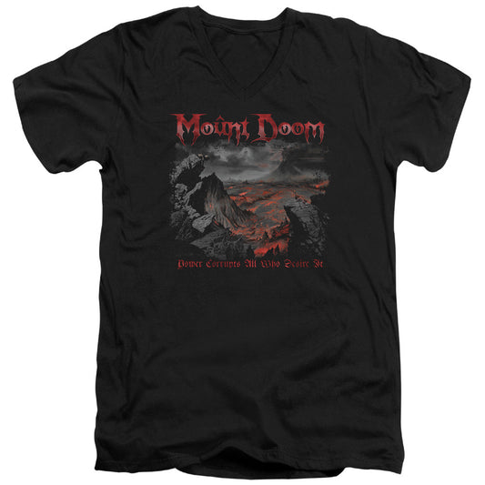 Lord Of The Rings Power Corrupts Mens Slim Fit V-Neck T Shirt Black Officially Licensed