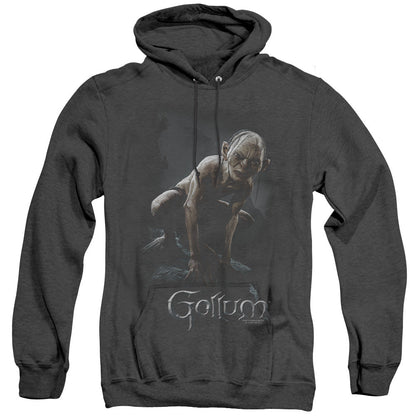 Lord of the Rings Gollum Mens Heather Hoodie Black Officially Licensed
