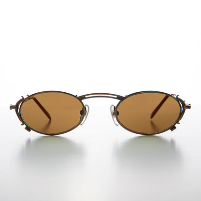 Tiny Oval Intricate Spectacles Vintage Sunglass - Lowell