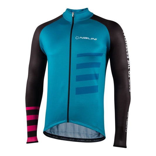 Nalini FIT Long Sleeve Men's Cycling Jersey (Light Blue) XL