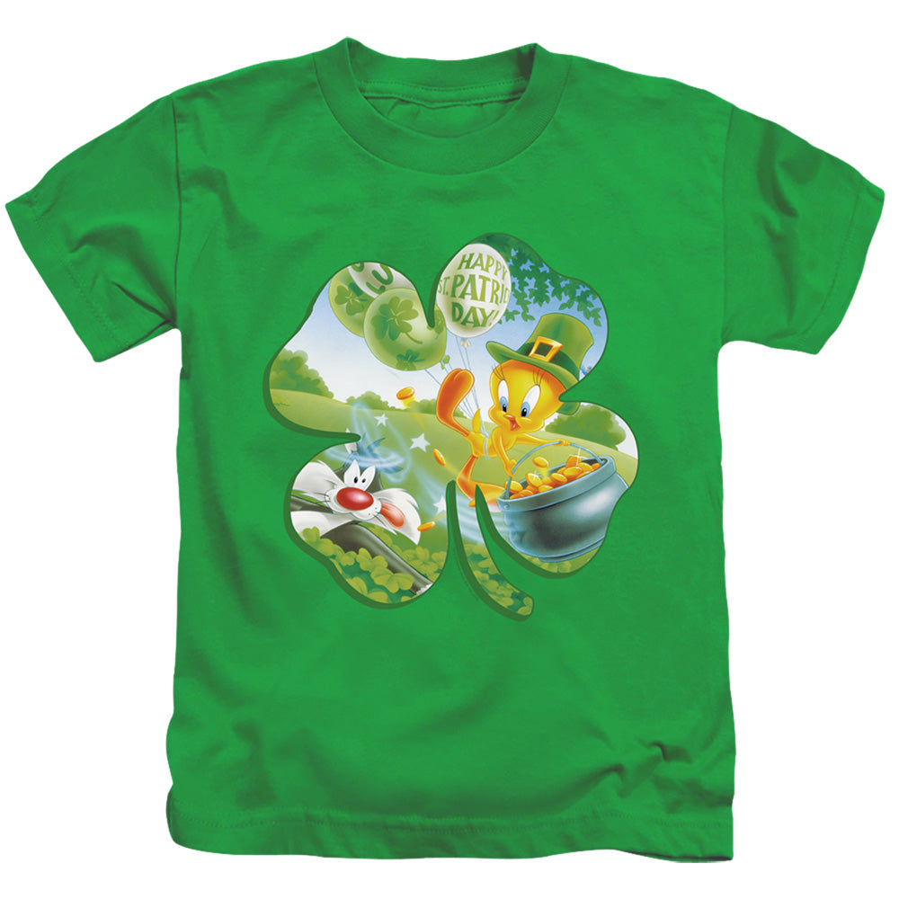 Looney Tunes Tweety Shamrock Juvenile Kids Youth T Shirt Kelly Green Officially Licensed