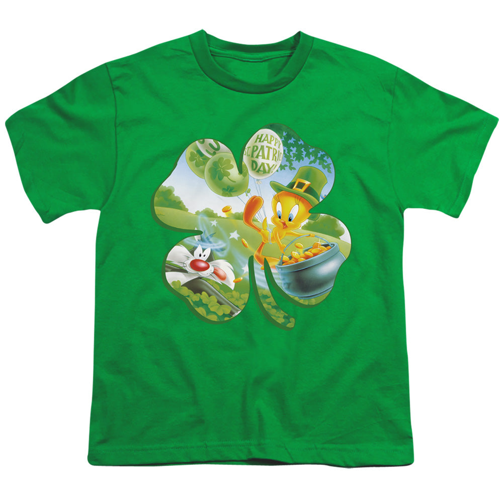 Looney Tunes Tweety Shamrock Kids Youth T Shirt Kelly Green Officially Licensed
