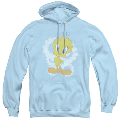 Looney Tunes Retro Tweety Mens Hoodie Light Blue Officially Licensed