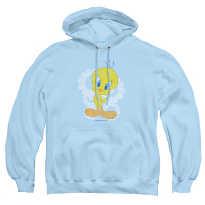 Looney Tunes Retro Tweety Mens Hoodie Light Blue Officially Licensed
