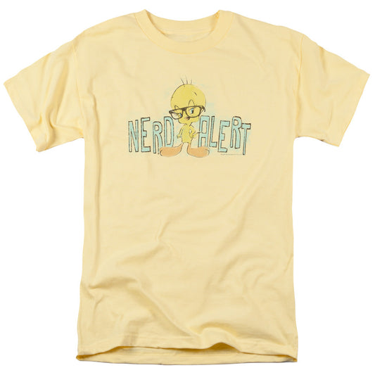 Looney Tunes Nerd Alert Mens T Shirt Yellow Officially Licensed