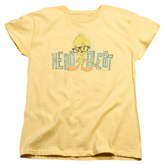 Looney Tunes Nerd Alert Womens T Shirt Banana Officially Licensed