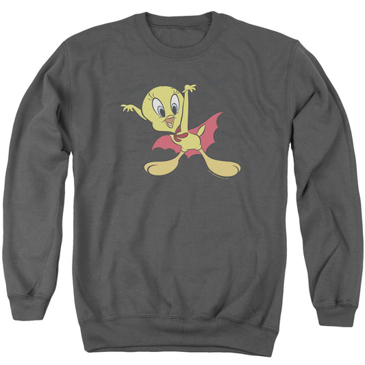 Looney Tunes Vampire Tweety Mens Crewneck Sweatshirt Charcoal Officially Licensed