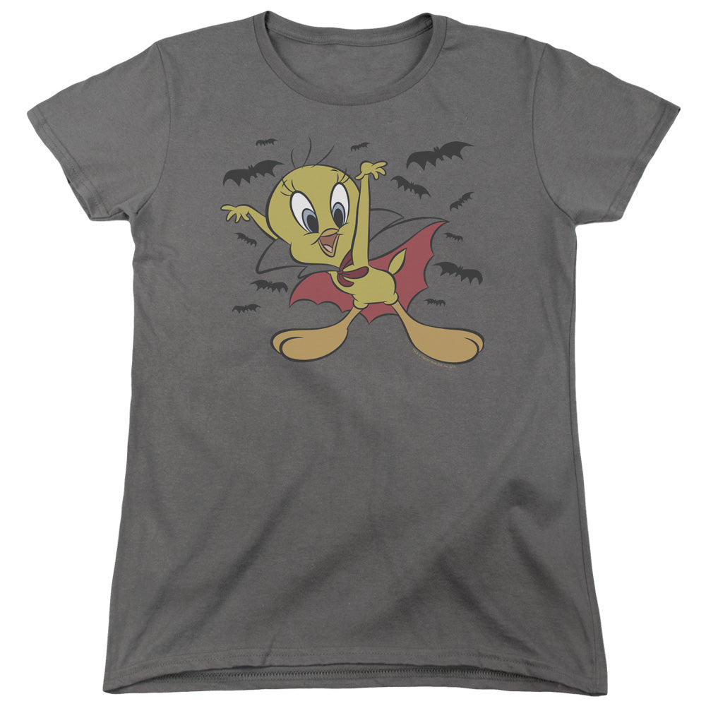 Looney Tunes Vampire Tweety Womens T Shirt Charcoal Officially Licensed