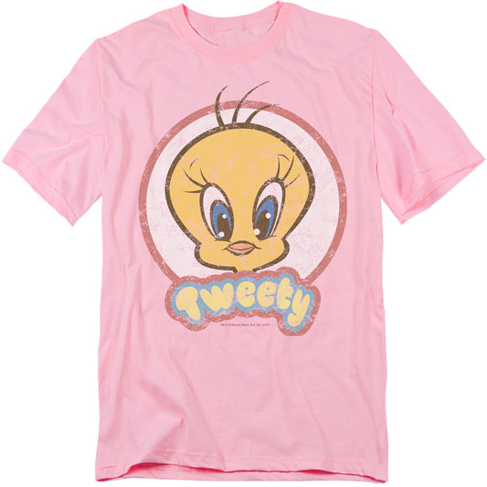 Looney Tunes Retro Tweety Mens T Shirt Pink Officially Licensed