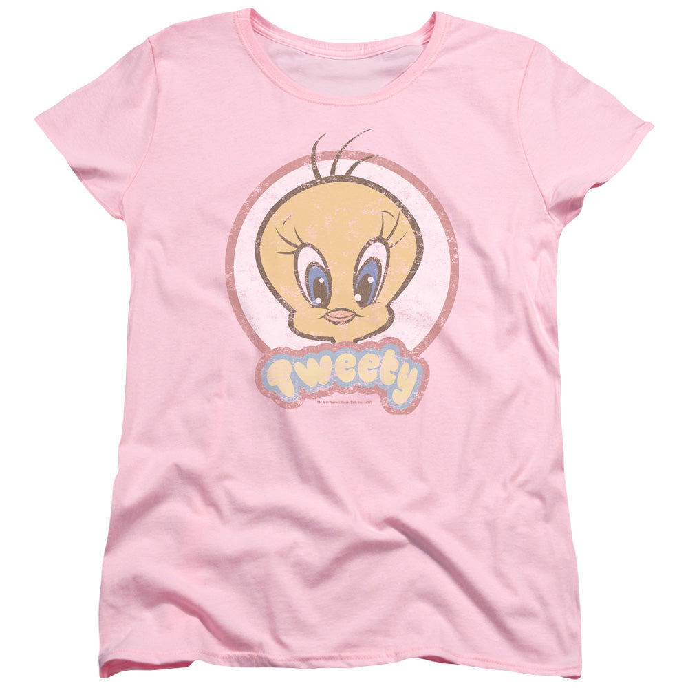 Looney Tunes Retro Tweety Womens T Shirt Pink Officially Licensed