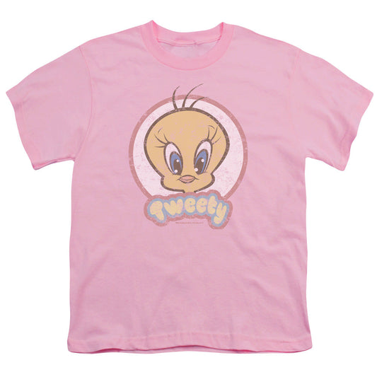 Looney Tunes Retro Tweety Kids Youth T Shirt Pink Officially Licensed