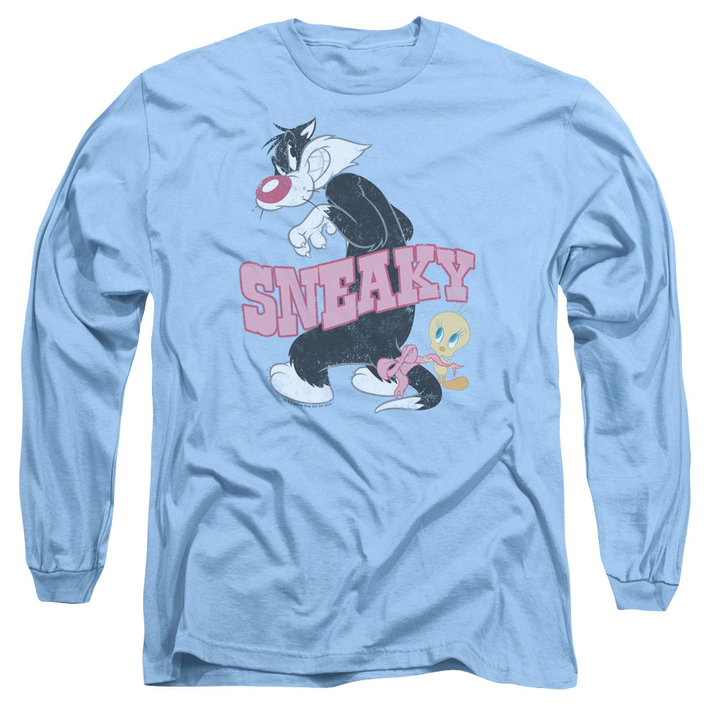 Looney Tunes Sneaky Mens Long Sleeve Shirt Carolina Blue Officially Licensed Officially Licensed