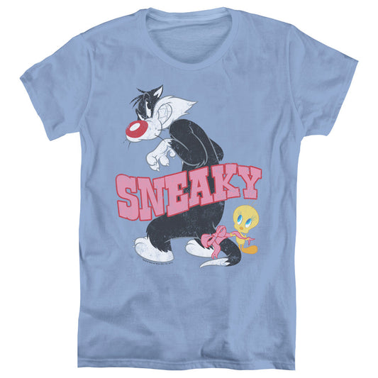 Looney Tunes Sneaky Womens T Shirt Carolina Blue Officially Licensed
