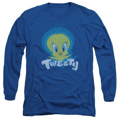 Looney Tunes Tweety Swirl Mens Long Sleeve Shirt Royal Blue Officially Licensed