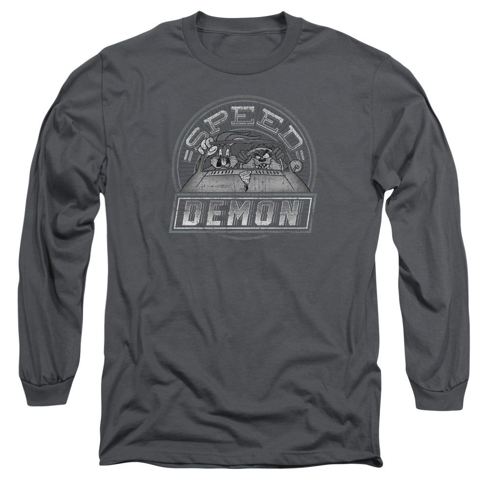 Looney Tunes Speed Demon Mens Long Sleeve Shirt Charcoal Officially Licensed Officially Licensed