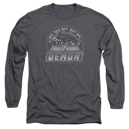 Looney Tunes Speed Demon Mens Long Sleeve Shirt Charcoal Officially Licensed Officially Licensed