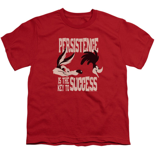 Looney Tunes Persistence Kids Youth T Shirt Red Officially Licensed