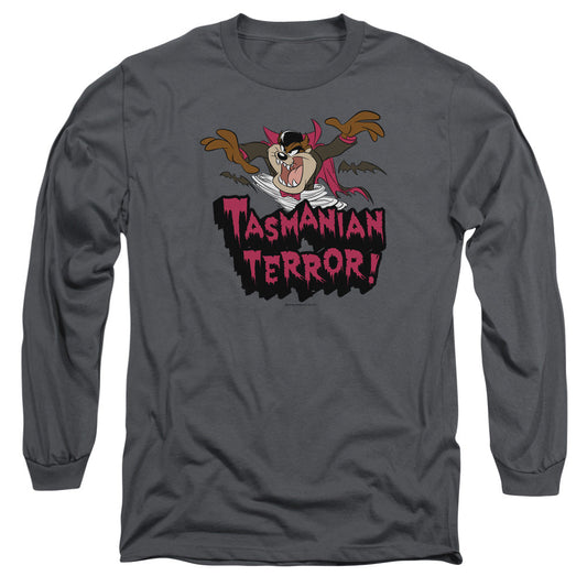 Looney Tunes Taz Terror Mens Long Sleeve Shirt Charcoal Officially Licensed Officially Licensed
