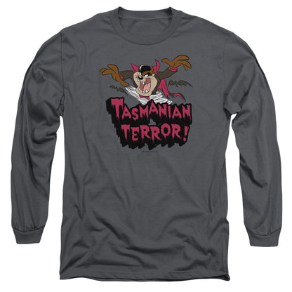 Looney Tunes Taz Terror Mens Long Sleeve Shirt Charcoal Officially Licensed Officially Licensed