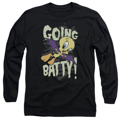Looney Tunes Going Batty Mens Long Sleeve Shirt Black Officially Licensed Officially Licensed