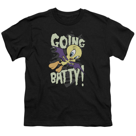 Looney Tunes Going Batty Kids Youth T Shirt Black Officially Licensed
