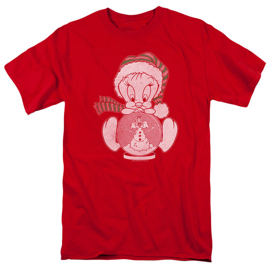 Looney Tunes Tweey Globe Mens T Shirt Red Officially Licensed