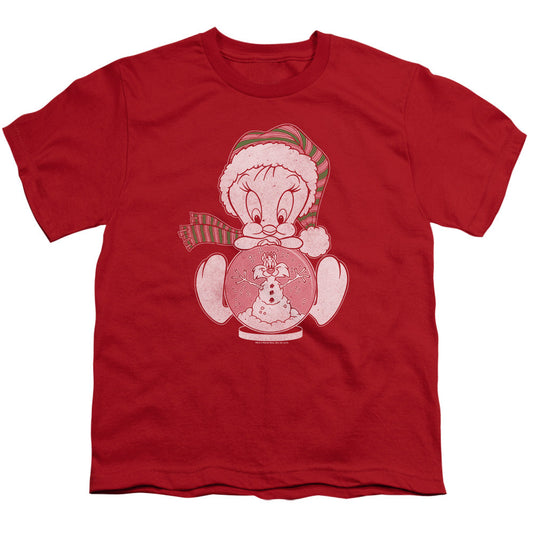 Looney Tunes Tweey Globe Kids Youth T Shirt Red Officially Licensed