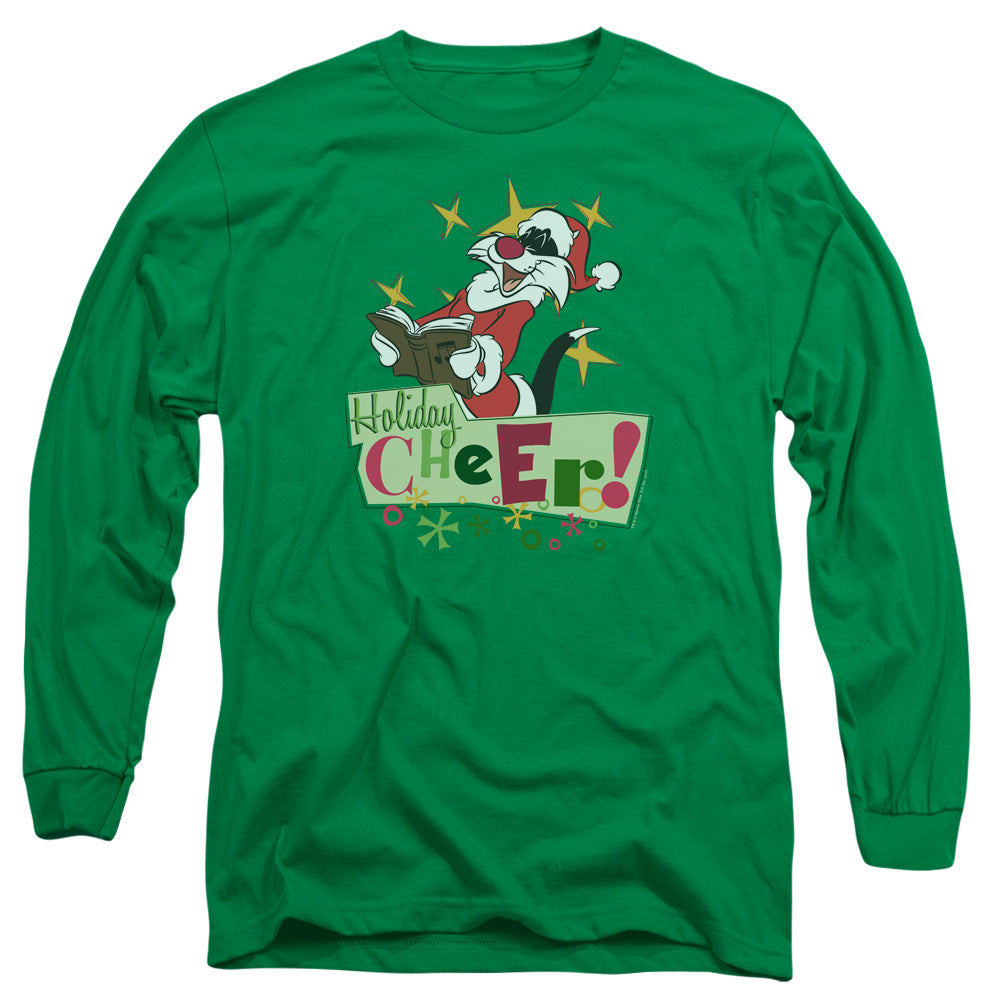Looney Tunes Cheer Sylvester Mens Long Sleeve Shirt Kelly Green Officially Licensed Officially Licensed