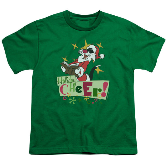 Looney Tunes Cheer Sylvester Kids Youth T Shirt Kelly Green Officially Licensed