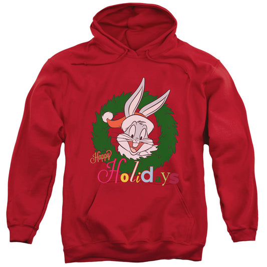 Looney Tunes Holiday Bunny Mens Hoodie Red Officially Licensed