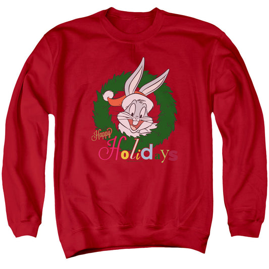 Looney Tunes Holiday Bunny Mens Crewneck Sweatshirt Red Officially Licensed