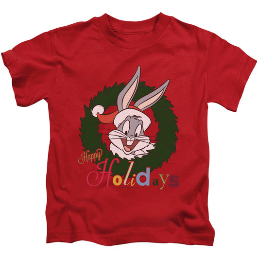 Looney Tunes Holiday Bunny Juvenile Kids Youth T Shirt Red Officially Licensed
