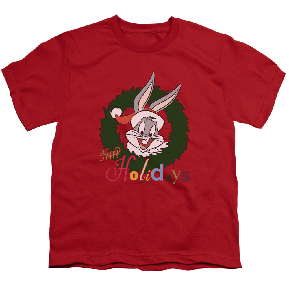 Looney Tunes Holiday Bunny Kids Youth T Shirt Red Officially Licensed