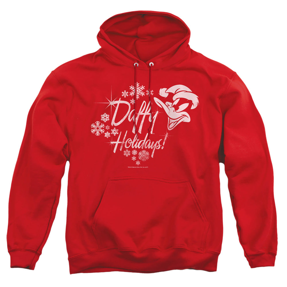 Looney Tunes Daffy Holidays Mens Hoodie Red Officially Licensed