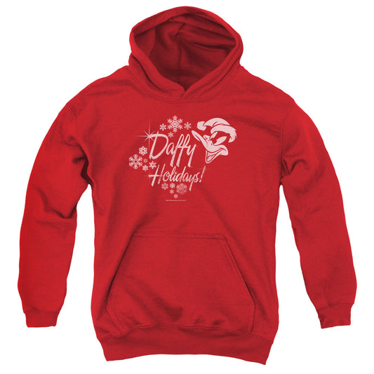 Looney Tunes Daffy Holidays Kids Youth Hoodie Red Officially Licensed