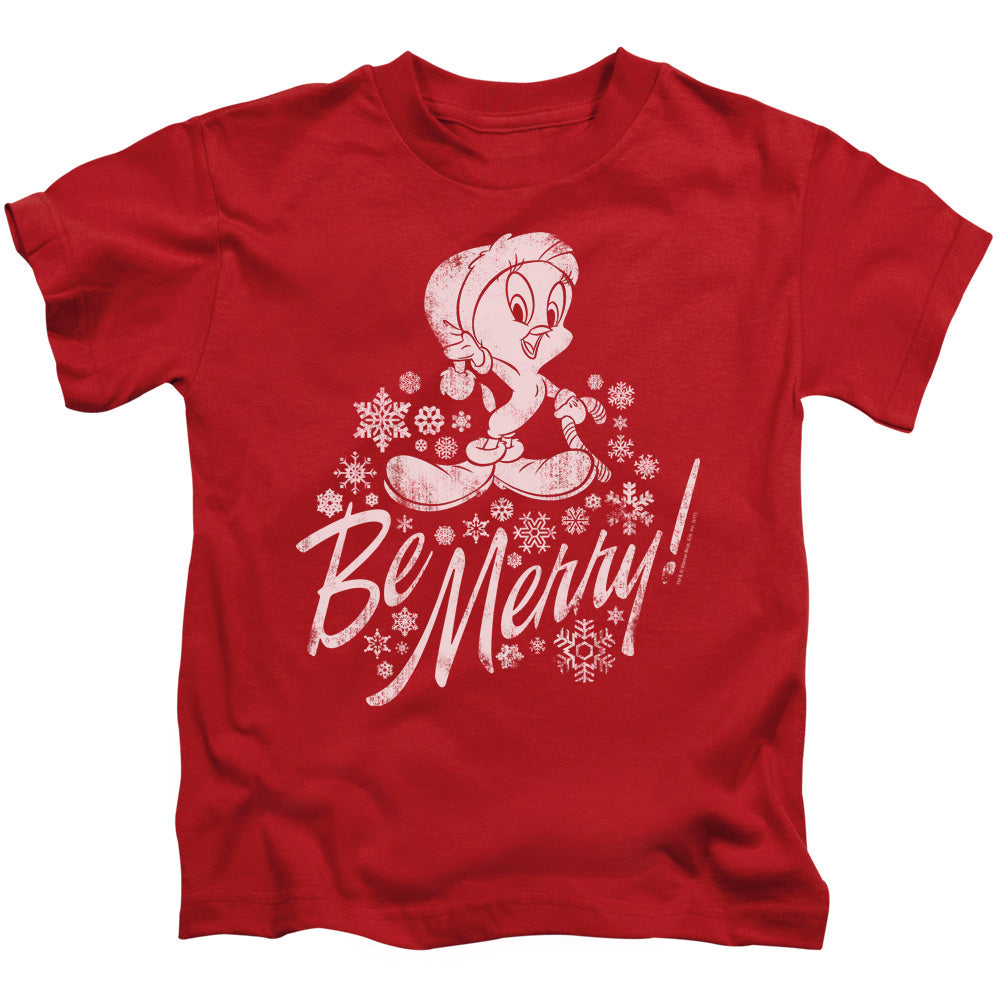 Looney Tunes Merry Tweety Juvenile Kids Youth T Shirt Red Officially Licensed