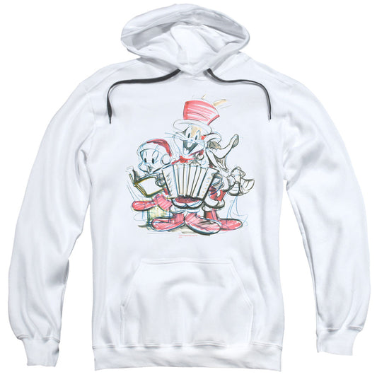 Looney Tunes Holiday Sketch Mens Hoodie White Officially Licensed