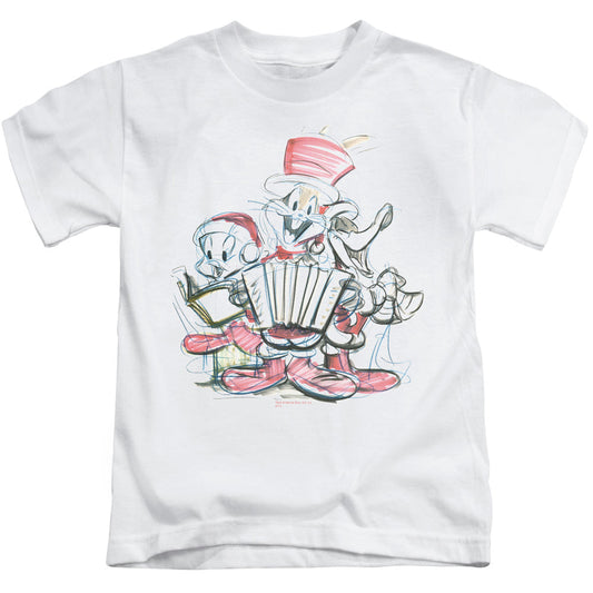 Looney Tunes Holiday Sketch Juvenile Kids Youth T Shirt White Officially Licensed