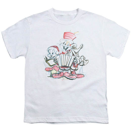 Looney Tunes Holiday Sketch Kids Youth T Shirt White Officially Licensed