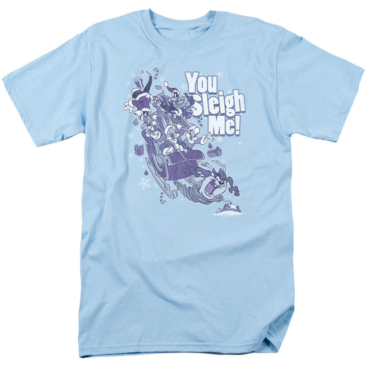 Looney Tunes You Sleigh Me Mens T Shirt Light Blue Officially Licensed
