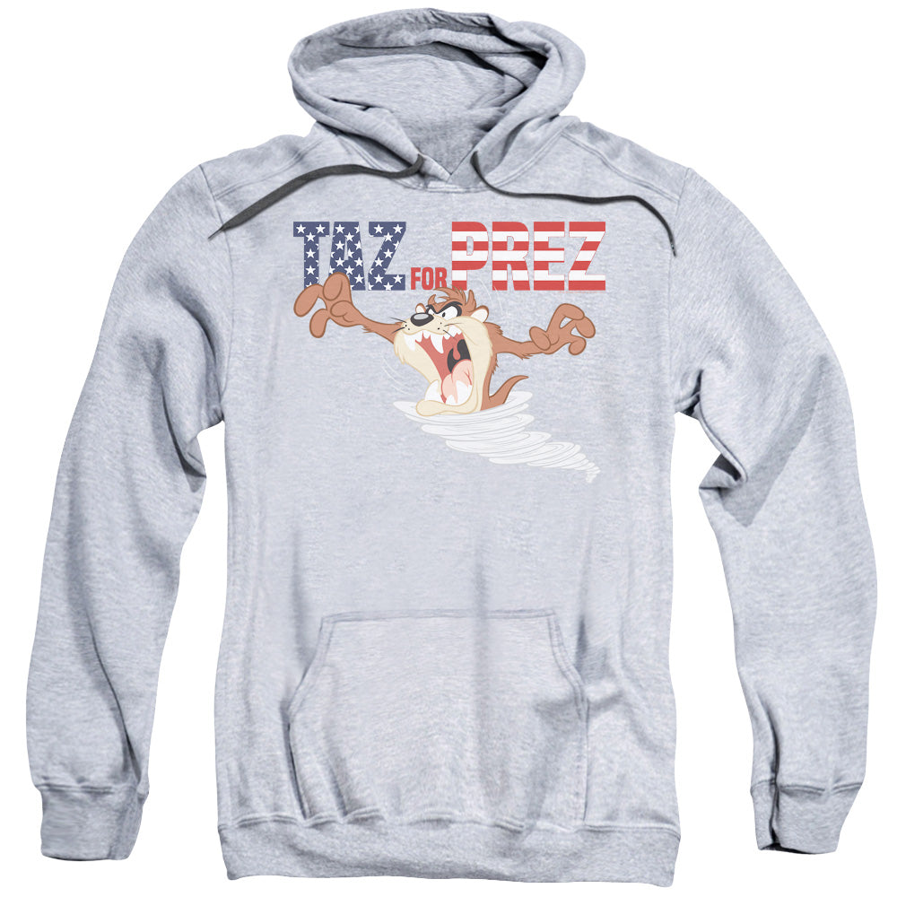 Looney Tunes Taz For Prez 3 Mens Hoodie Athletic Heather Officially Licensed