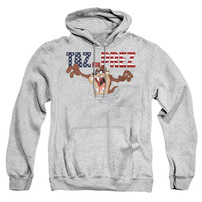 Looney Tunes Taz For Prez 3 Mens Hoodie Athletic Heather Officially Licensed