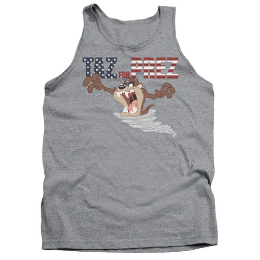 Looney Tunes Taz For Prez 3 Mens Tank Top Shirt Athletic Heather Officially Licensed