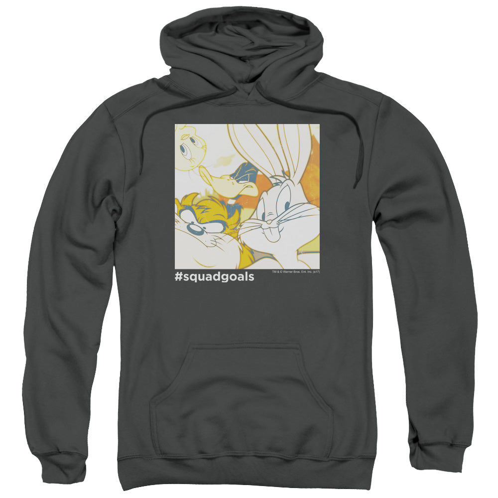 Looney Tunes Squad Goals Mens Hoodie Charcoal Officially Licensed