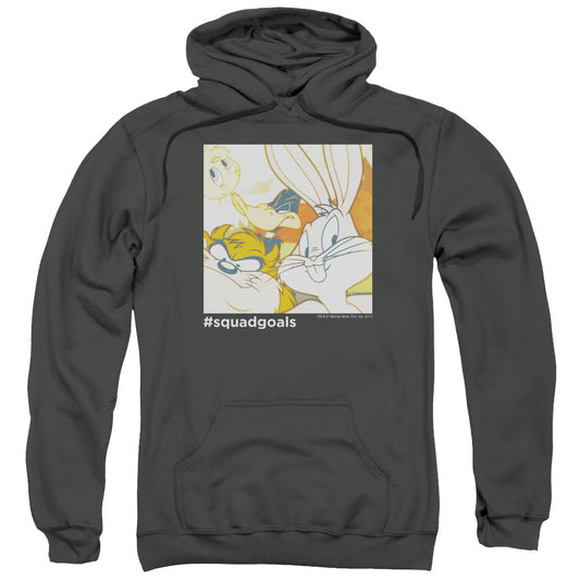Looney Tunes Squad Goals Mens Hoodie Charcoal Officially Licensed