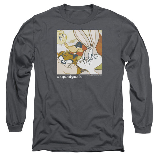 Looney Tunes Squad Goals Mens Long Sleeve Shirt Charcoal Officially Licensed Officially Licensed