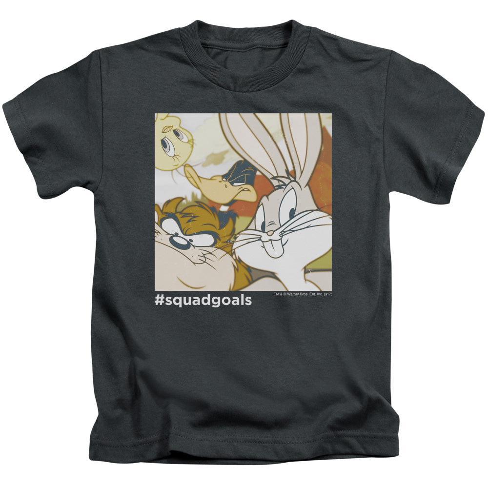 Looney Tunes Squad Goals Juvenile Kids Youth T Shirt Charcoal Officially Licensed