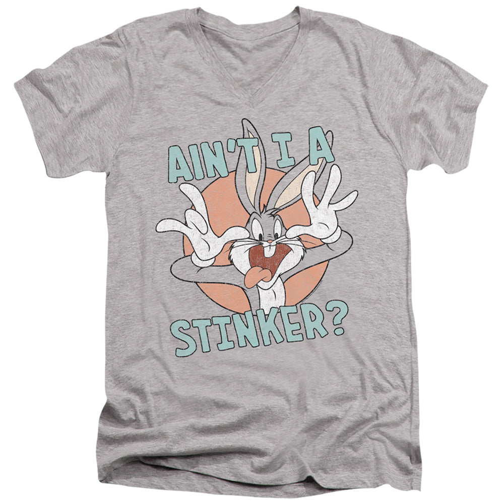 Looney Tunes Aint I a Stinker Mens Slim Fit V-Neck T Shirt Athletic Heather Officially Licensed