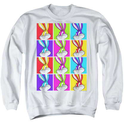 Looney Tunes Bugs Tiles Mens Crewneck Sweatshirt White Officially Licensed