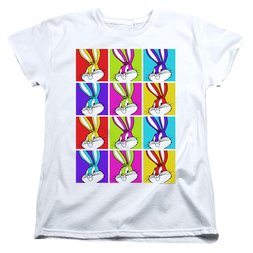 Looney Tunes Bugs Tiles Womens T Shirt White Officially Licensed